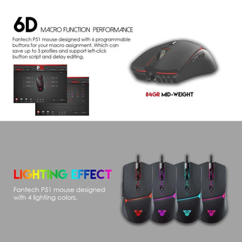Fantech p51 power bundle gaming keyboard and mouse