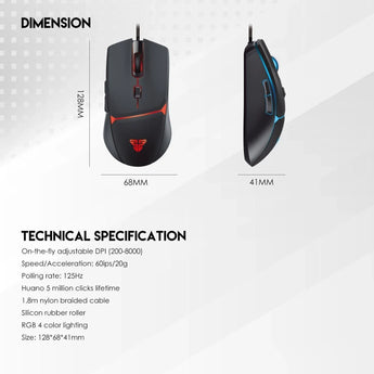 Fantech p51 power bundle gaming keyboard and mouse