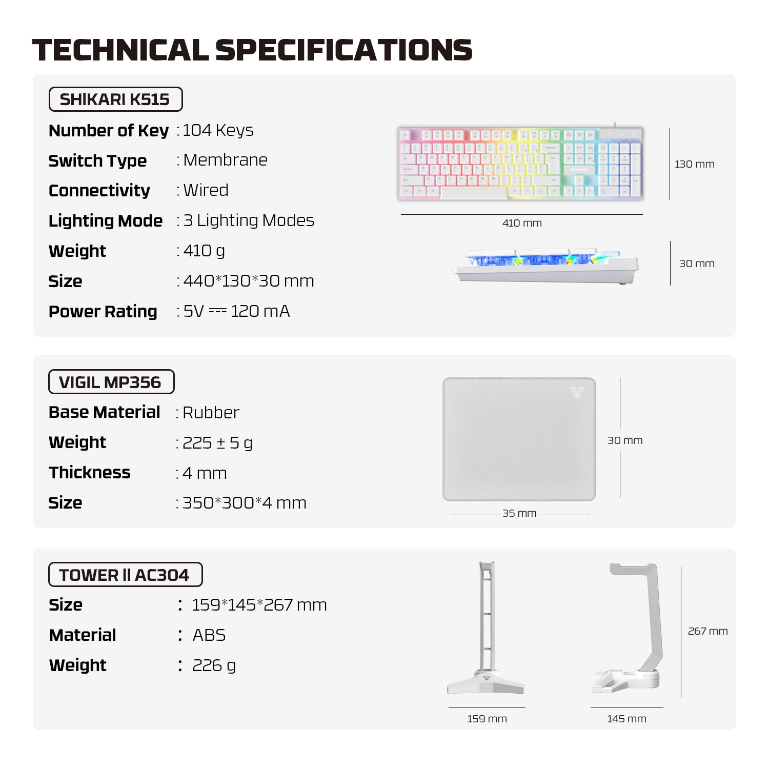 Fantech p51 power bundle gaming keyboard and mouse