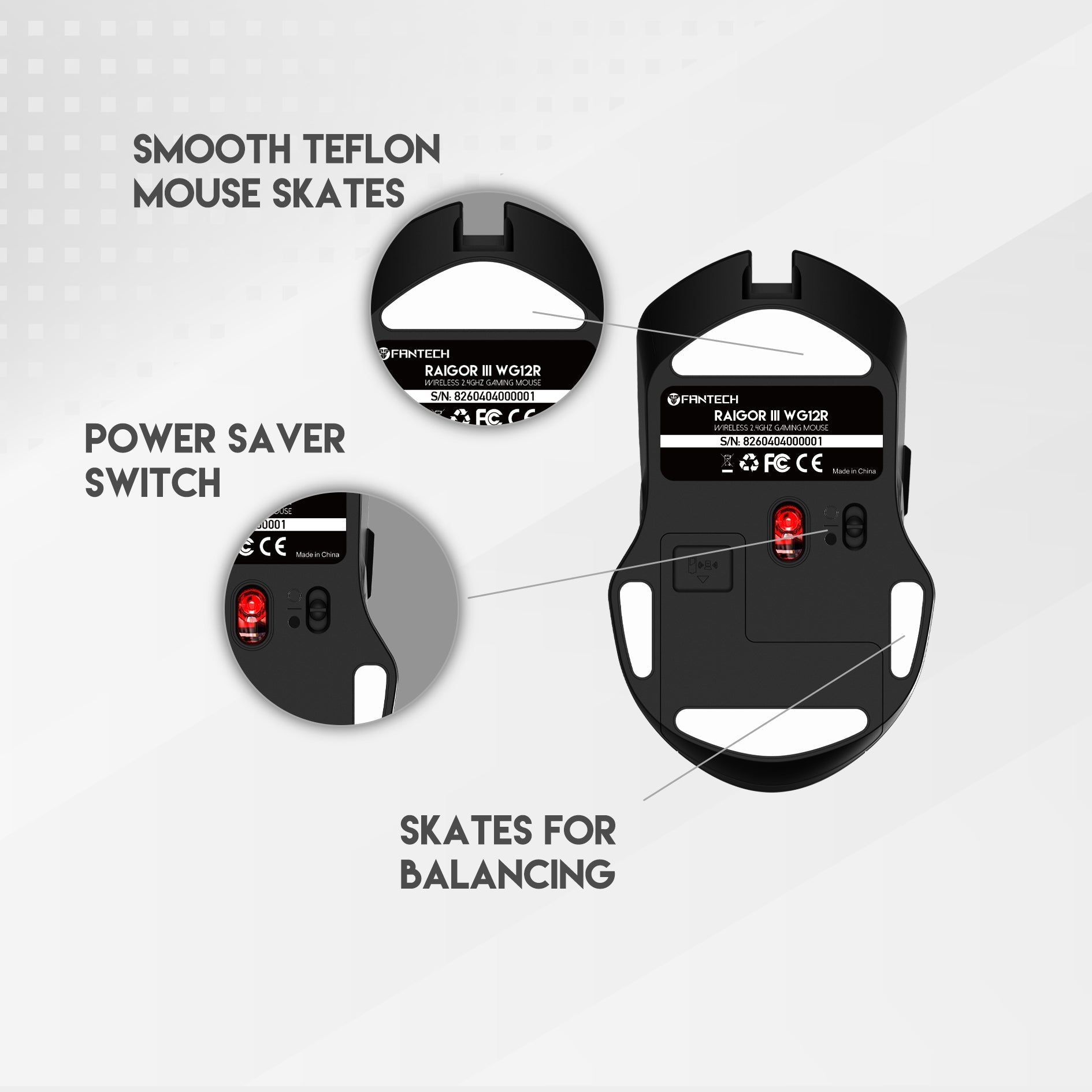 Fantech RAIGOR Gen III WG12R Rechargeable Mouse Wireless Gaming Mouse
