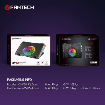 Fantech rgb notebook laptop cooling pad nc20