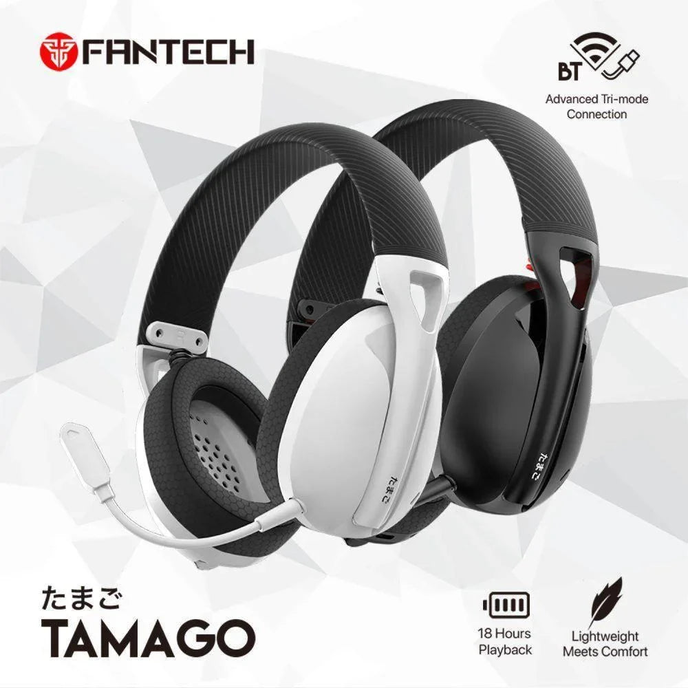 Fantech tamago whg01 lightweight wireless & wired & bluetooth headset – black - headsets