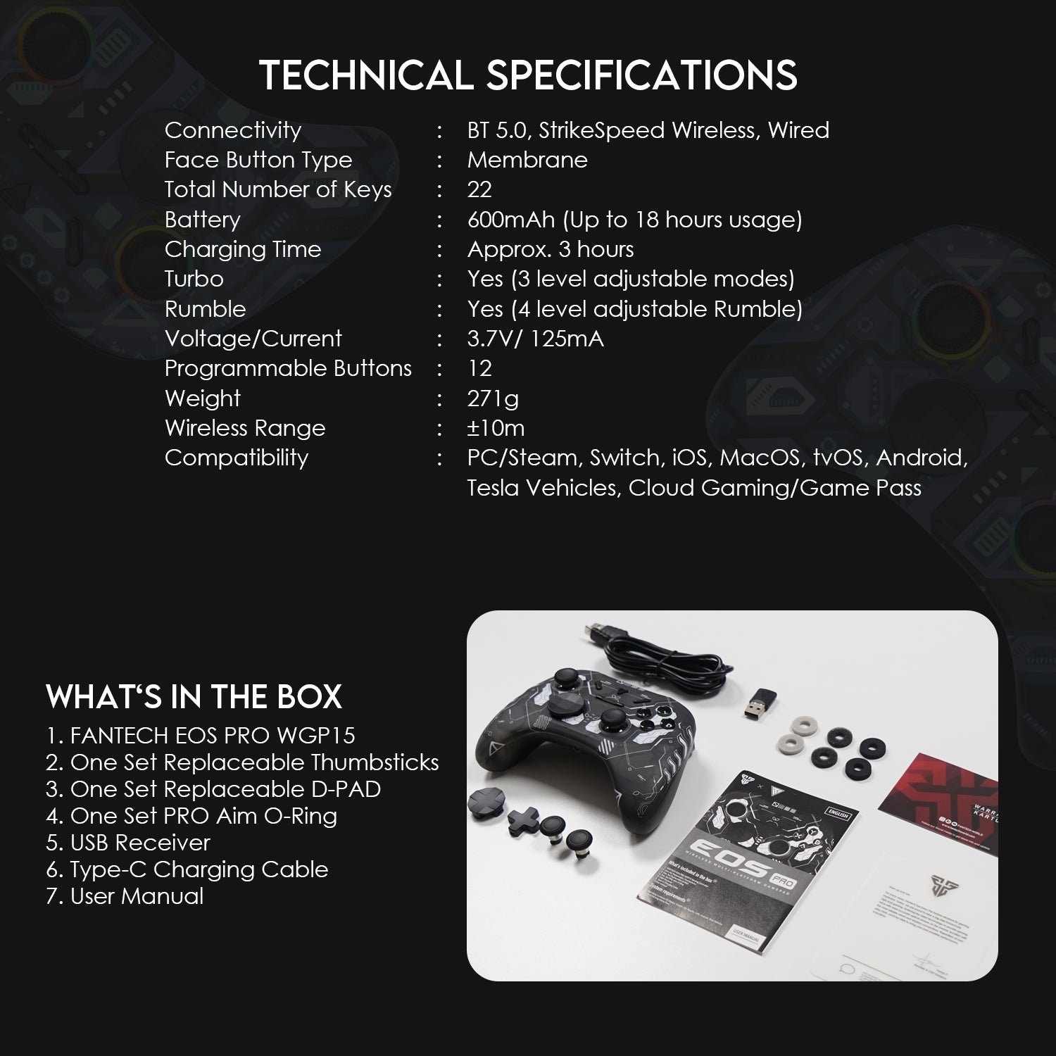 Fantech WGP15 Polaris Eos Pro Wireless Gaming Controller Console