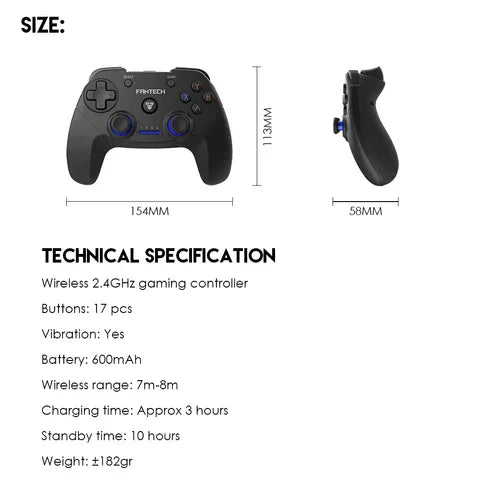 Fantech revolver wgp12 wireless gaming controller - white - controllers