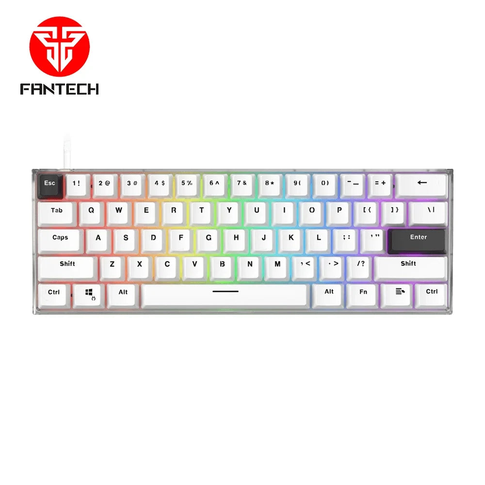 Maxfit61 frost modular mechanical keyboard - white / red - keyboard