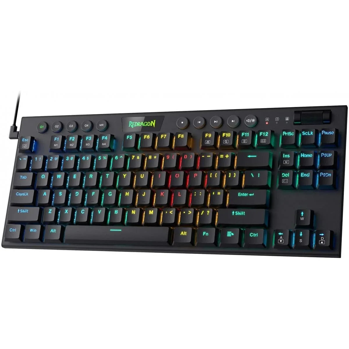 Redragon k622 horus tkl rgb mechanical wired w/low profile keycaps dedicated media control & linear red switch