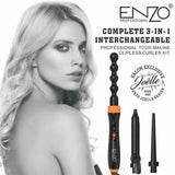 Enzo 3 in 1 360 degree rotating ceramic ionic hair curler curling irons
