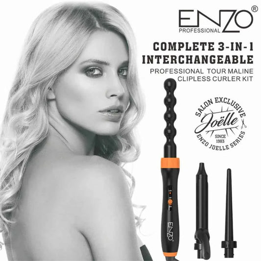 Enzo 3 in 1 360 degree rotating ceramic ionic hair curler curling irons