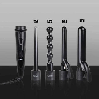 Enzo kit 4 in 1 curling wand interchangeable hair curler enzo kit en-9110