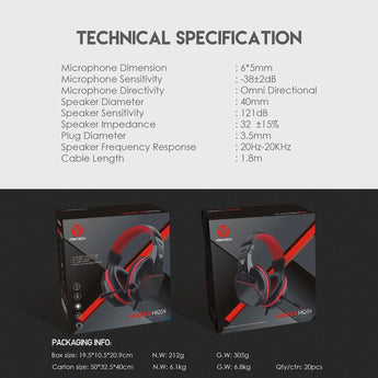 Fantech hq54 mars ii gaming headset headphones with noise cancelling mic