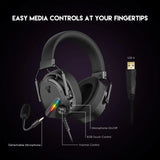 Fantech hg30 carbon 7.1 surround sound gaming headset black headsets