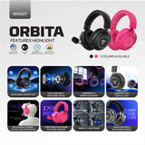Fantech orbita whg07 2.4g bluetooth wireless gaming headset 53mm hi-fi 7.1