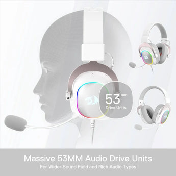 Redragon h510 zeus-x rgb white wired gaming headset headsets