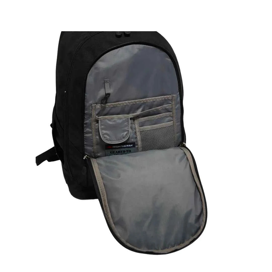 High sierra black wheeled backpack