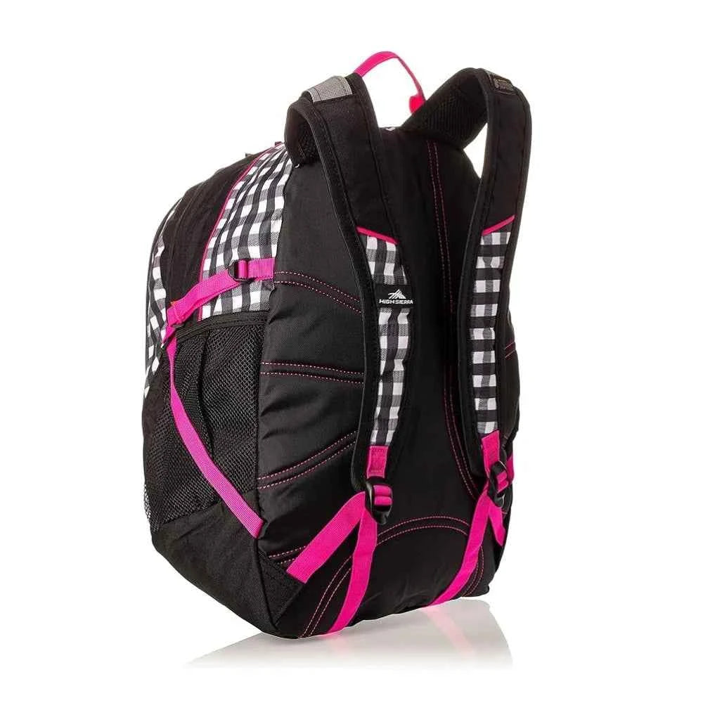High sierra fat boy backpack rvmp gingham/flamingo