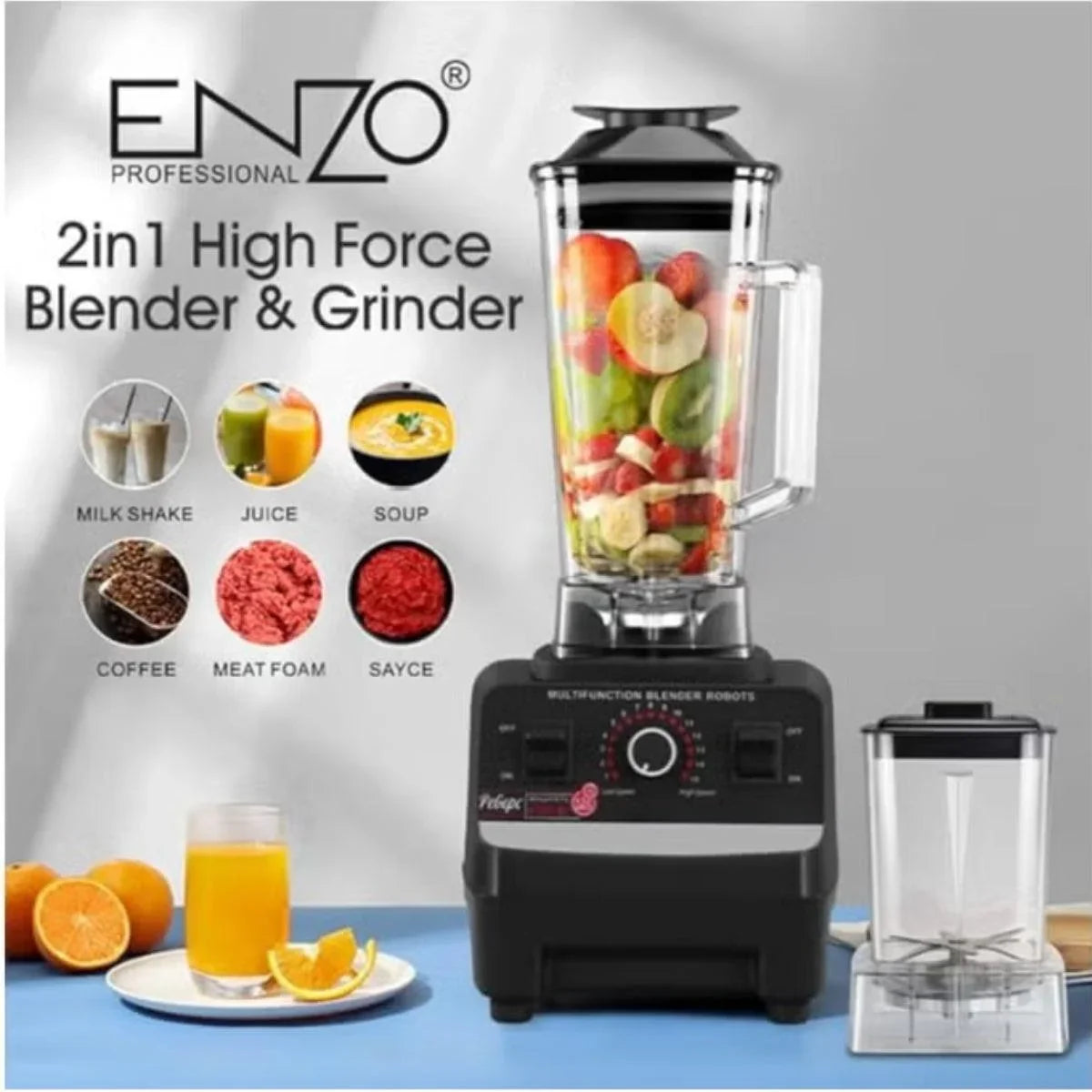 Enzo heavy-duty blender with grinder countertop blenders