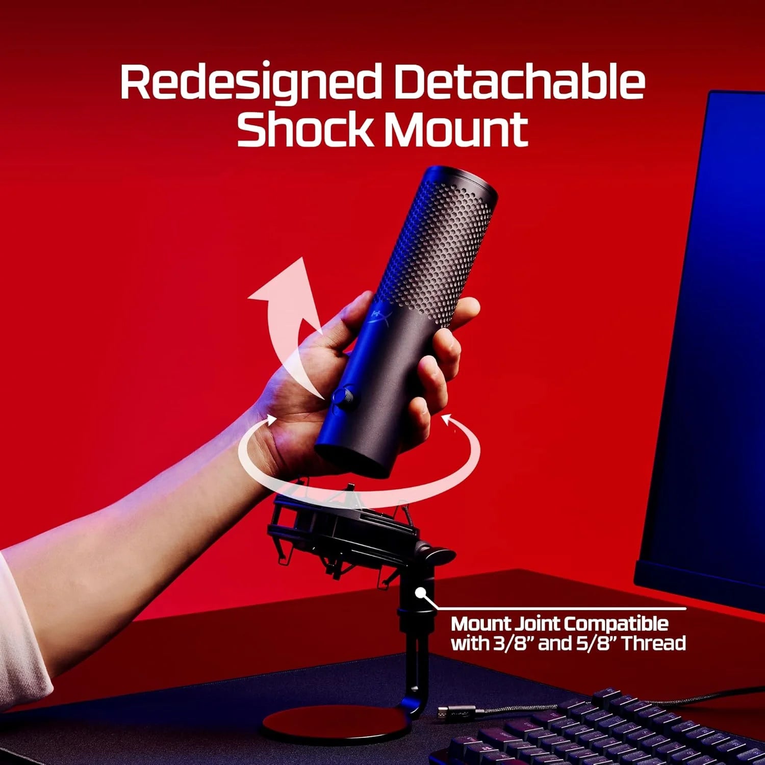 Hyperx quadcast 2 s – usb microphone with rgb lighting