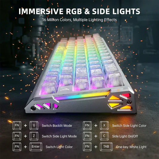 Attack shark r68he 60% wired rapid trigger 8k mechanical rgb gaming keyboard