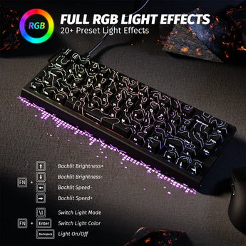 Attack shark x68 he rapid trigger mechanical gaming keyboard 60% wired tkl