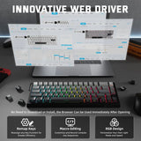 Attack shark x68 pro he wireless rapid trigger gaming keyboard with adjustable