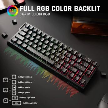 Attack shark x68 pro he wireless rapid trigger gaming keyboard with adjustable