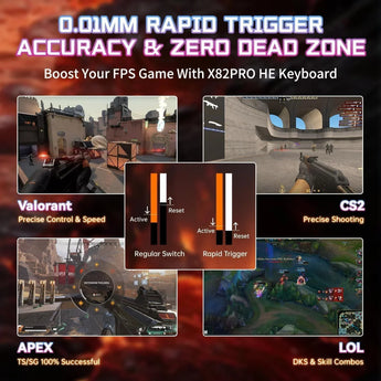 Attack shark x82 pro he wireless rapid trigger rgb mechanical gaming keyboard