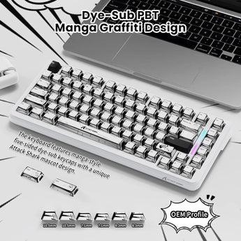 Attack shark x82pro he wireless rapid trigger rgb mechanical gaming keyboard