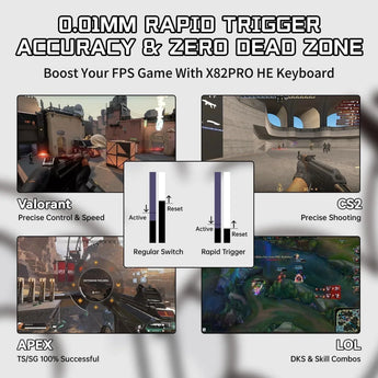 Attack shark x82pro he wireless rapid trigger rgb mechanical gaming keyboard