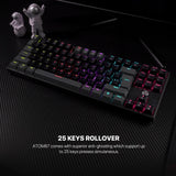 Fantech atom tkl mk876v2 double injection keycaps mechanical keyboard keyboards