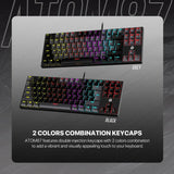 Fantech atom tkl mk876v2 double injection keycaps mechanical keyboard keyboards