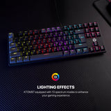 Fantech atom tkl mk876v2 double injection keycaps mechanical keyboard keyboards