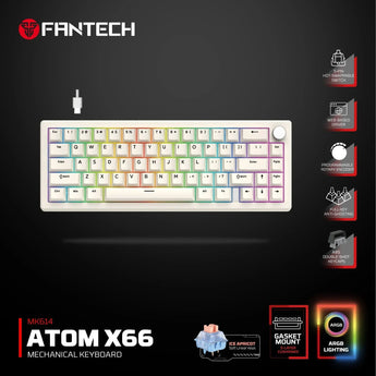 Fantech atom x66 mk614 mechanical keyboard - white keyboards