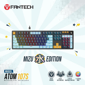 Fantech atom107s mk893s mechanical gaming keyboard mizu edition navy blue