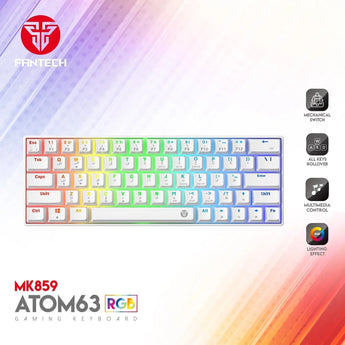 Fantech atom63 mk859 mechanical gaming keyboard arabic/english