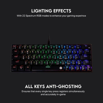 Fantech atom63 mk859 mechanical gaming keyboard arabic/english