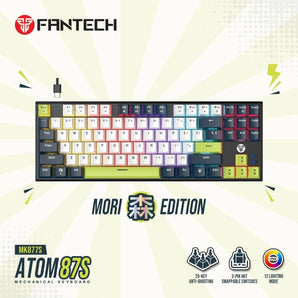 Fantech atom87s mk877s mechanical gaming keyboard mori edition white keyboards