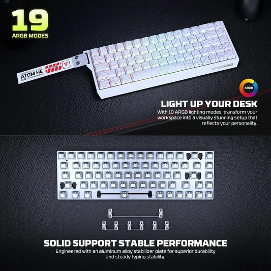 Fantech keyboard atom he68 mk922 magnetic switch – white keyboards