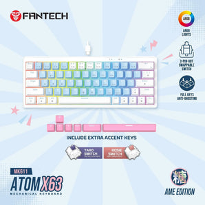 Fantech mk611 atom x63 ame edition - blue keyboards