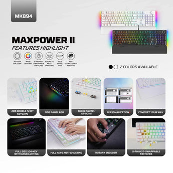 Fantech mk894 maxpower ii mechanical gaming keyboard keyboards