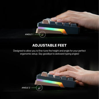 Fantech mk912 atom pro63 rgb bluetooth wireless gaming keyboard mercury