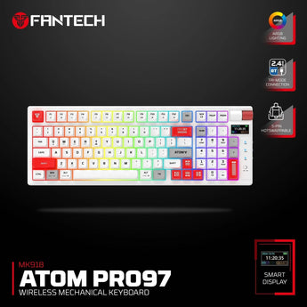Fantech mk918 atom pro97 wireless mechanical gaming keyboard white keyboards