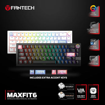 Fantech mk920 maxfit6 wireless mechanical gaming keyboard white keyboards