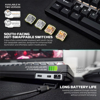 Fantech mk920 maxfit6 wireless mechanical gaming keyboard black keyboards