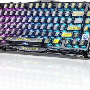 Gravastar mercury k1 lite 75% gaming keyboard 2.4ghz/bt/wired tri-mode wireless