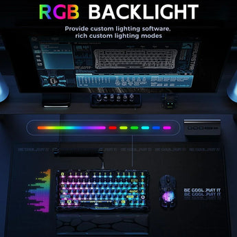 Gravastar mercury k1 lite 75% gaming keyboard 2.4ghz/bt/wired tri-mode wireless