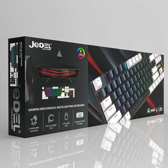 Jedel full size 104 keys wired mechanical keyboard with blue switch metal