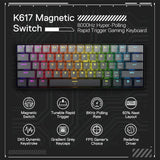 Redragon fizz k617ggb magnetic switch rapid trigger gaming keyboard 60% wired
