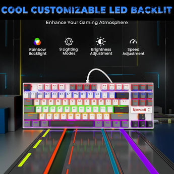 Redragon k552 mechanical gaming keyboard 87-key compact led gaming keyboard