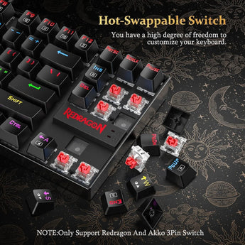 Redragon k552 mechanical gaming keyboard english led gaming keyboard with 87