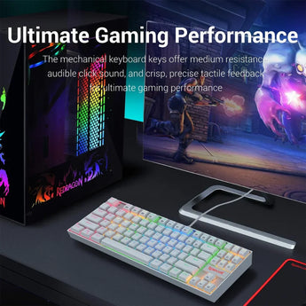 Redragon k552-rgb-2 wired tkl 75% mechanical gaming keyboard | ar